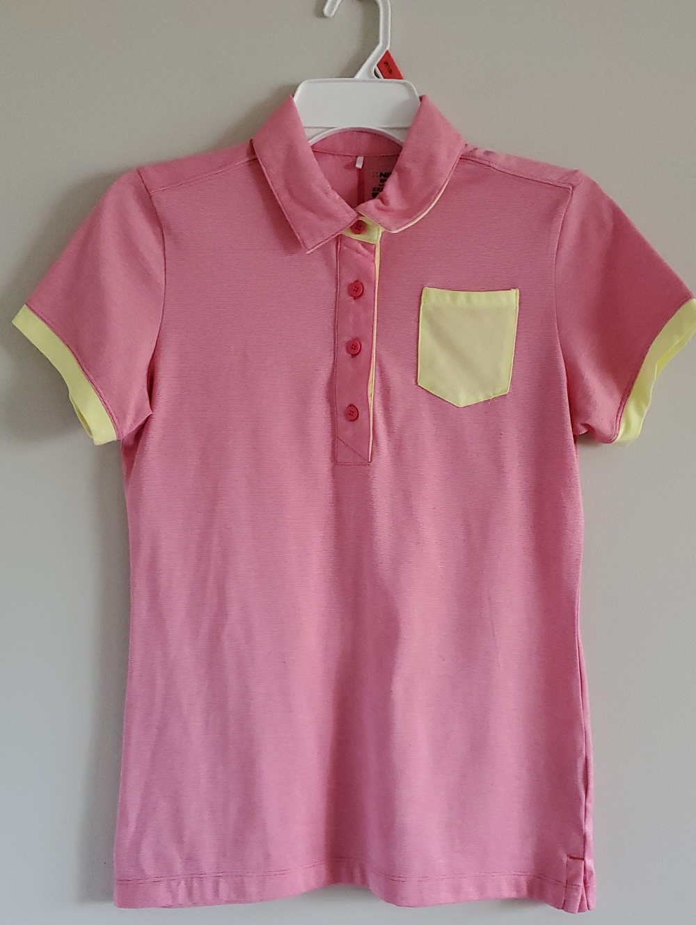 Nike Golf Dri-FIT polo Pink & Yellow Polo Sz M Feminine Sporty Casual